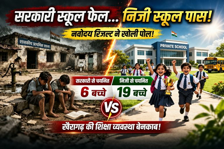 KHAIRAGARH : सरकारी स्कूलों में “गुणवत्ता” छुट्टी पर, निजी स्कूलों ने कर दिखाया कमाल