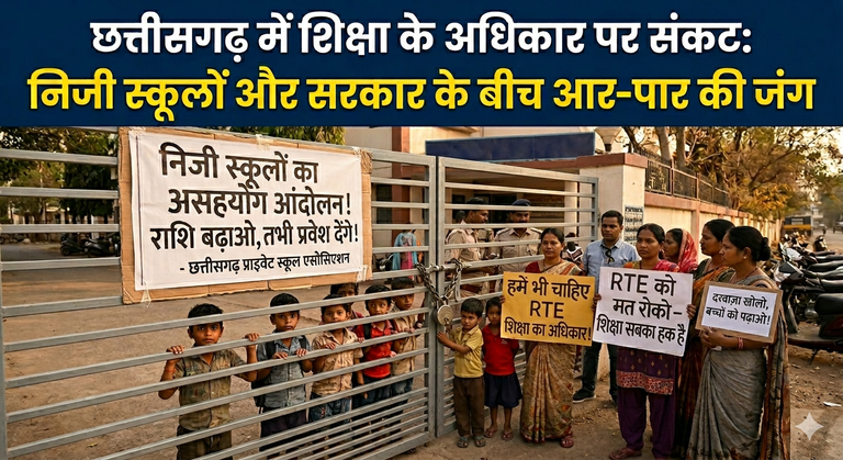 छत्तीसगढ़ में शिक्षा के अधिकार पर 'तालाबंदी': निजी स्कूलों ने रोका गरीब बच्चों का रास्ता, सरकार बोली- 'मान्यता होगी रद्द'