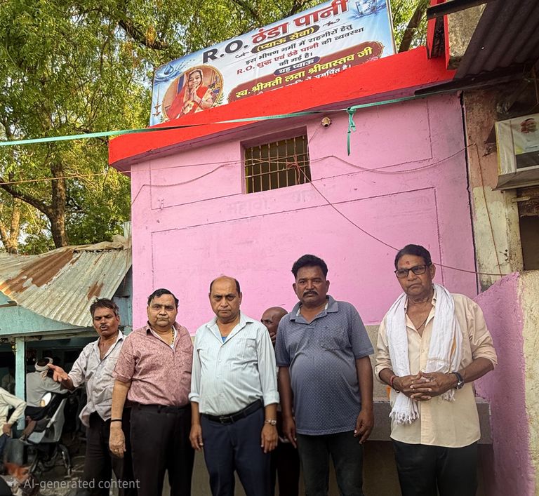 खैरागढ़. स्व. लता श्रीवास्तव की स्मृति में श्रीवास्तव परिवार की पहल, इतवारी बाजार में लगाया गया आरो वाटर कूलर