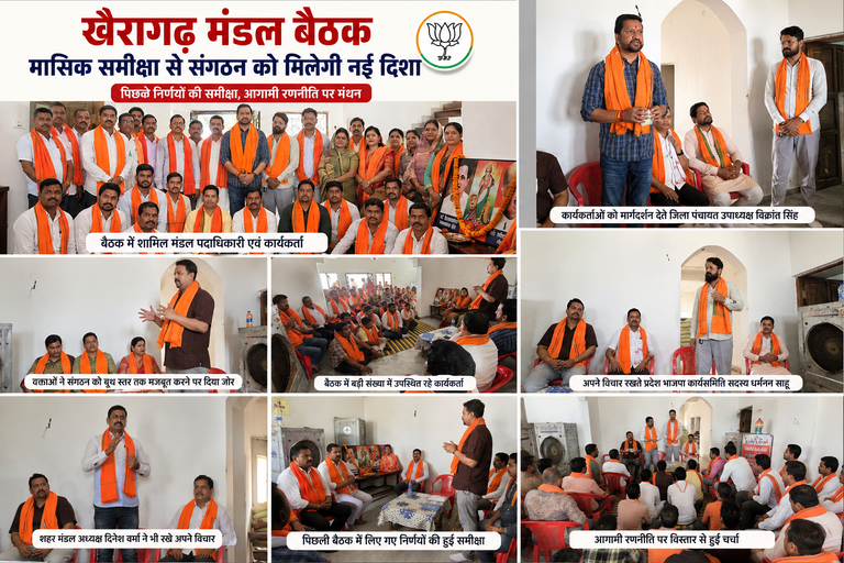 खैरागढ़. मासिक समीक्षा से संगठन को धार, मंडल बैठक में भाजपा ने तय की आगामी रणनीति