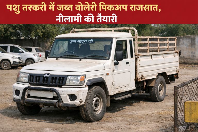 पशु तस्करी में जब्त बोलेरो पिकअप राजसात, नीलामी की तैयारी